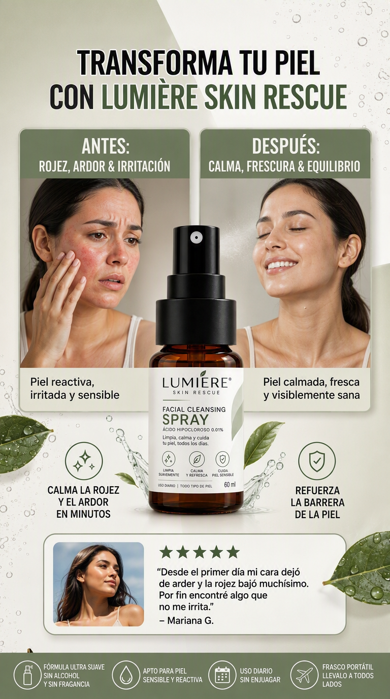 Antes y después: piel más calmada