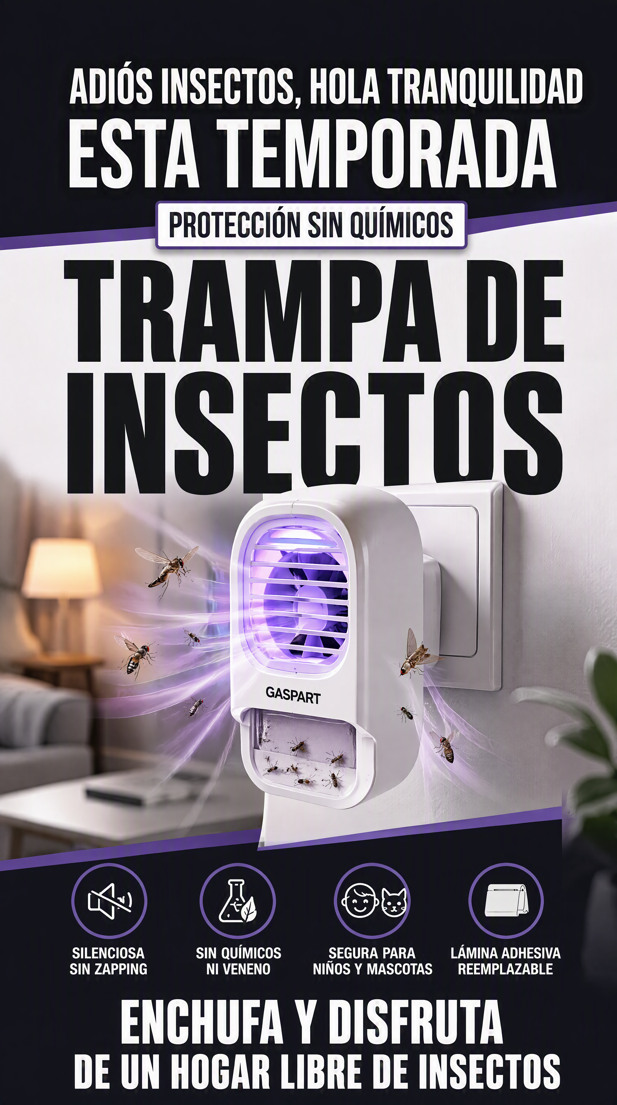 Trampa de insectos enchufable - adiós insectos