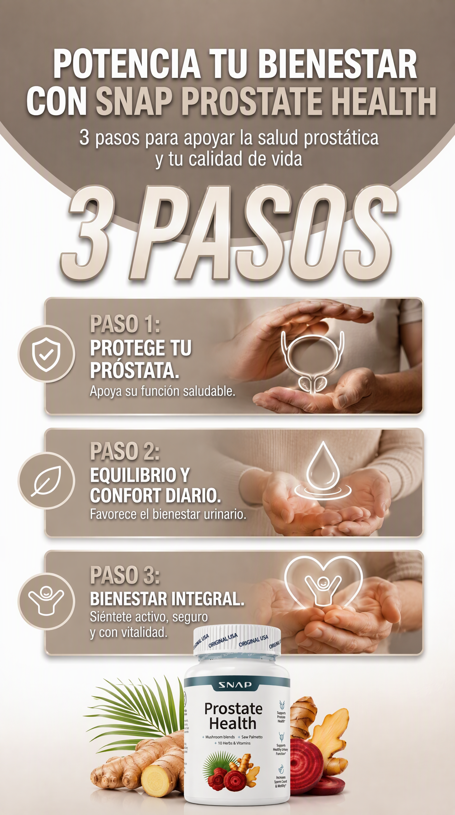 Modo de uso de SNAP Prostate Health