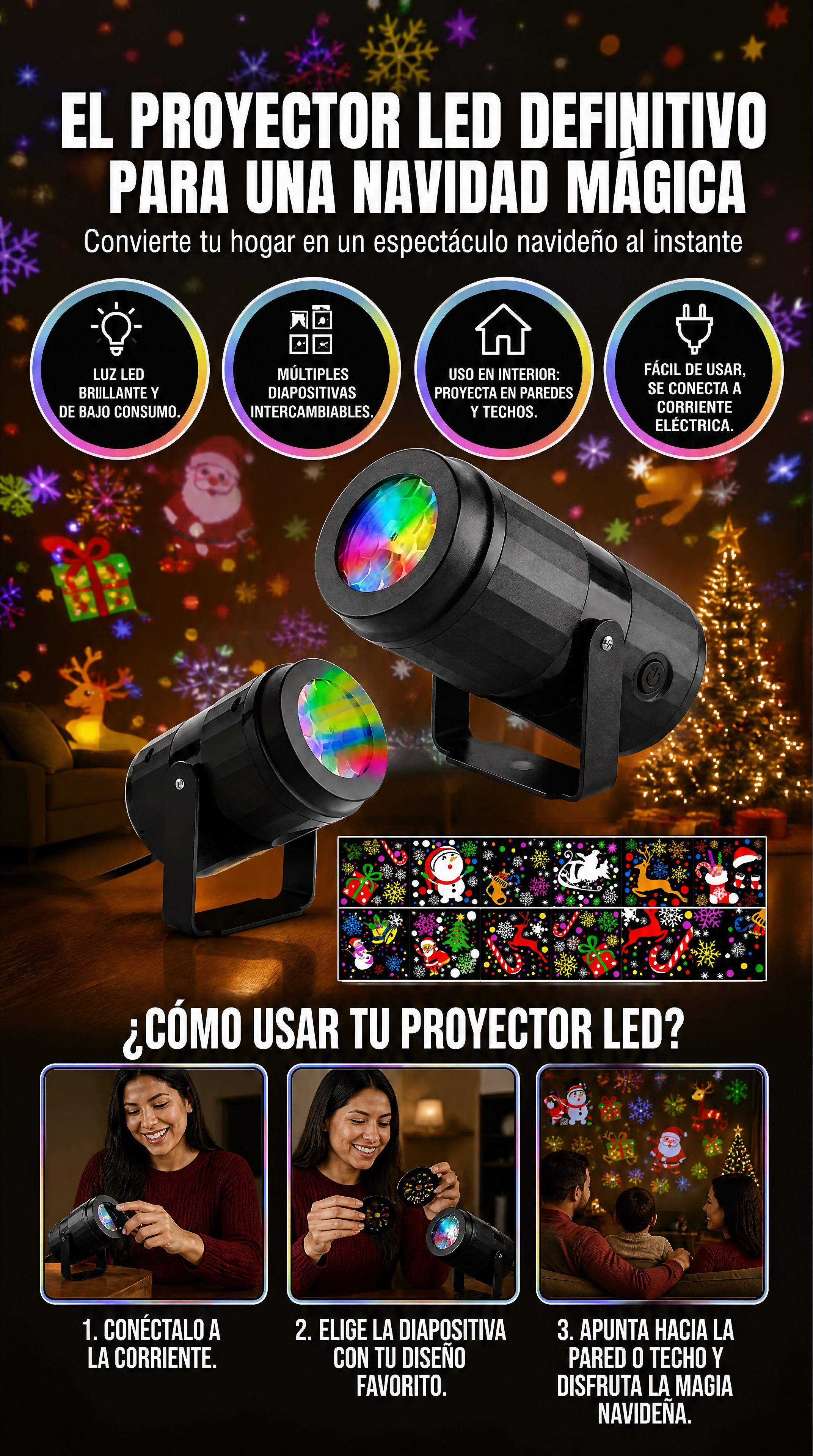 Cómo usar el Proyector Navideño LED